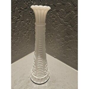 Anchor Hocking Stars and Bars Milk Glass Vase 9"